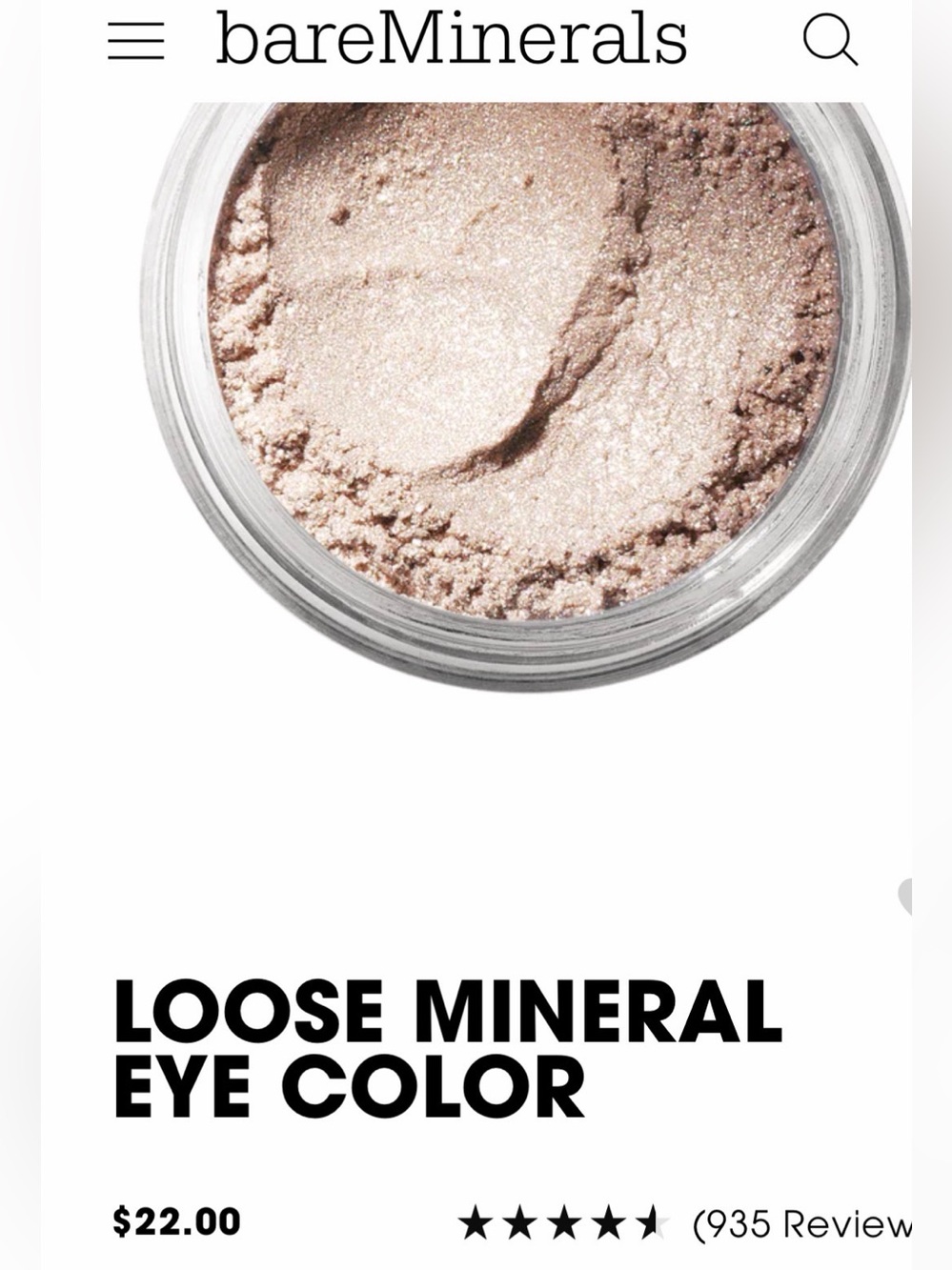 bareMinerals Loose Mineral Eye Color — Medium Pink Shimmer